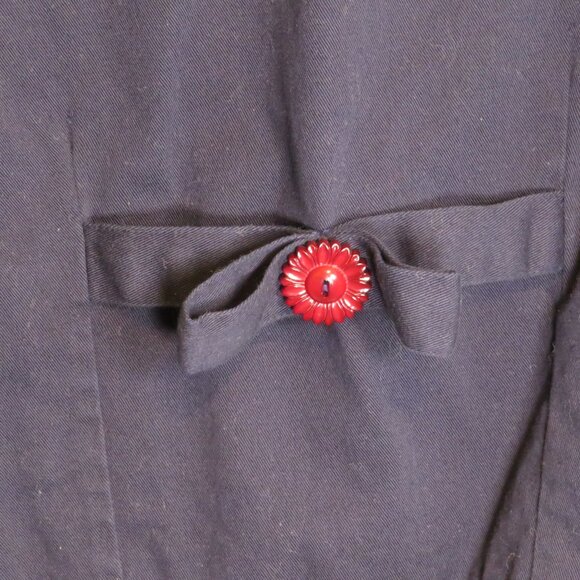 Vintage Bobbie Brooks Embroidered Floral Vest - Navy Blue UNISEX - Picture 9 of 9